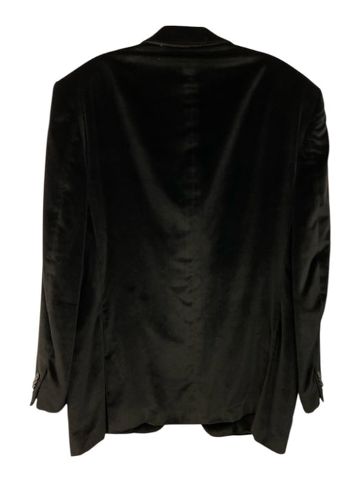 Zegna Black Velour Solid 3 button Men's Blazer Black / 58R
