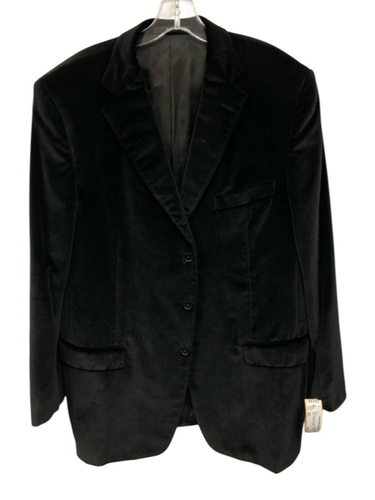 Zegna Black Velour Solid 3 button Men's Blazer Black / 58R