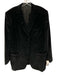 Zegna Black Velour Solid 3 button Men's Blazer Black / 58R