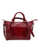 Brahmin Red Leather Croc Embossed Goldtone Hardware Zip closure Bag Red