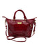 Brahmin Red Leather Croc Embossed Goldtone Hardware Zip closure Bag Red