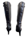 Chanel Shoe Size 38 Black Leather Pointed Toe Silver Hardware Stiletto Boots Black / 38