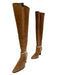 Ralph Lauren Shoe Size Est. 7 Brown Cotton Pointed Toe Stacked Heel Boots Brown / Est. 7