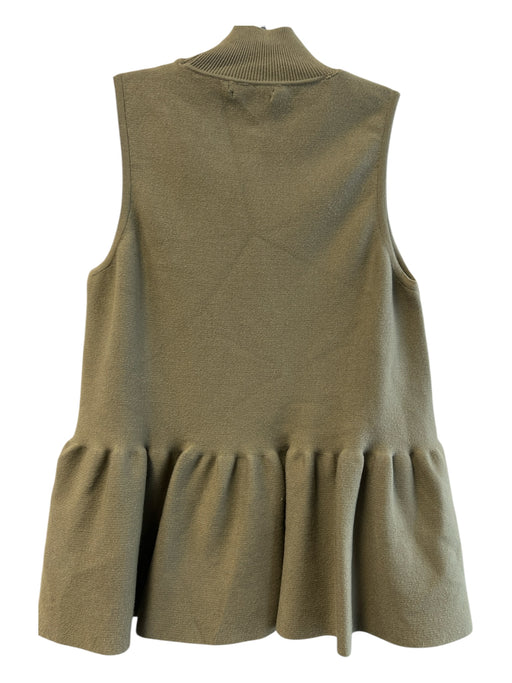 By Anthropologie Size L Olive Green Viscose Blend Mock Neck Sleeveless Flare Top Olive Green / L