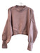 Free People Size M Mauve Cotton Blend Crew Neck Long Sleeve Ribbed Sweater Mauve / M