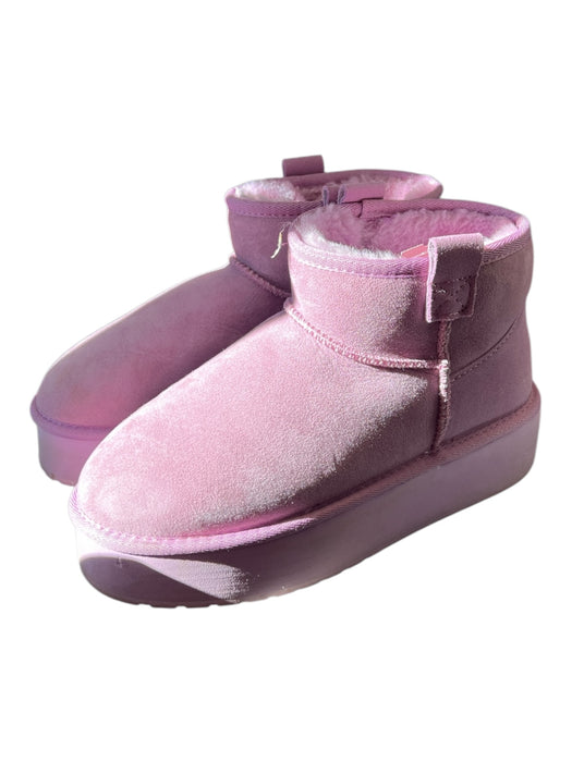 Emu Australia Shoe Size 9 Lilac Suede Fur lined Flatform Seam Detail Ankle Boots Lilac / 9