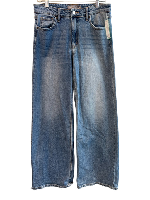 Just USA Size 8 Medium Wash Cotton Mid Rise Wide Leg 5 Pocket Jeans Medium Wash / 8