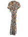 Maeve Size 8 White & Multi V Neck Short Sleeve Back Zip Maxi Dress White & Multi / 8