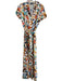 Maeve Size 8 White & Multi V Neck Short Sleeve Back Zip Maxi Dress White & Multi / 8