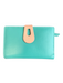 Lil Green & Peach Leather Card Holder Ridges Bifold Wallets Green & Peach