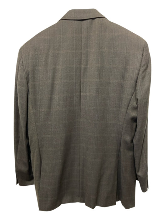 Burberry Brown Wool Blend Plaid 2 Button Men's Blazer 40s