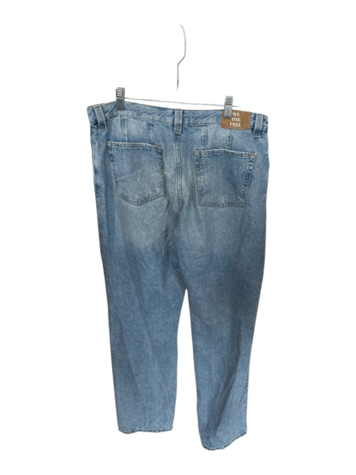 We The Free Size 32 Light Wash Cotton High Waist Button Fly Straight Leg Jeans Light Wash / 32