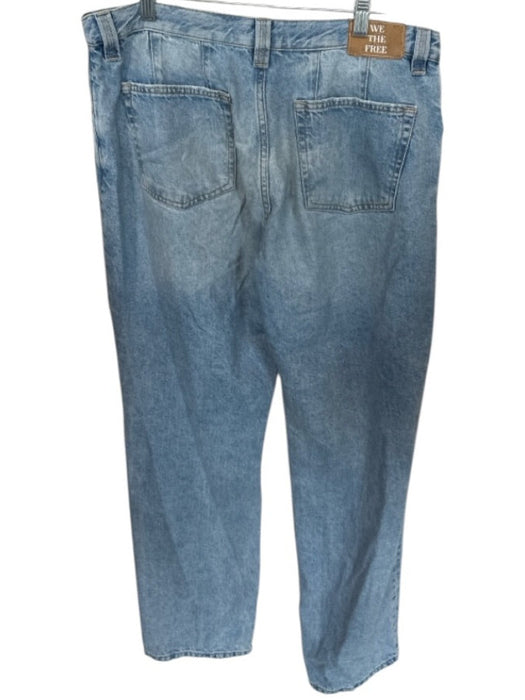 We The Free Size 32 Light Wash Cotton High Waist Button Fly Straight Leg Jeans Light Wash / 32