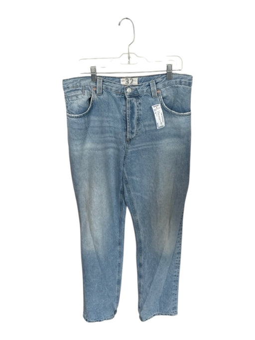 We The Free Size 32 Light Wash Cotton High Waist Button Fly Straight Leg Jeans Light Wash / 32