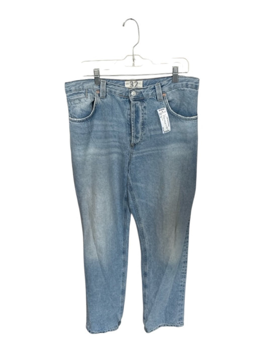 We The Free Size 32 Light Wash Cotton High Waist Button Fly Straight Leg Jeans Light Wash / 32