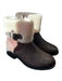 Ugg Shoe Size 7 Chocolate & Cream Suede Almond Toe Side Zip Ankle Boot Boots Chocolate & Cream / 7