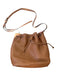 Cole Haan Cocoa Leather Drawstring Magnetic Snap Cross Body Strap Basket Bag Cocoa / S