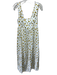J Crew Size 8 White, Yellow, Green Print Cotton Sleeveless Floral Midi Dress White, Yellow, Green Print / 8
