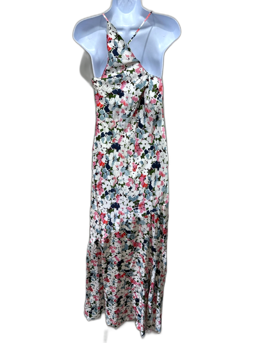 Cinq a Sept Size 8 Blue, Pink, Green Silk Spaghetti Strap Floral Cowl neck Dress Blue, Pink, Green / 8