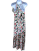 Cinq a Sept Size 8 Blue, Pink, Green Silk Spaghetti Strap Floral Cowl neck Dress Blue, Pink, Green / 8