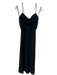 Betsy & Adam Size 14 Black Polyester Spaghetti Strap Glitter Pleated Gown Black / 14