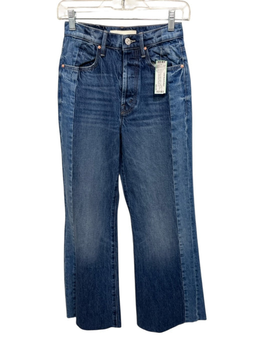 Mother Size 23 Mixed Blues Cotton Denim Button Fly Paneled High Rise Jeans Mixed Blues / 23