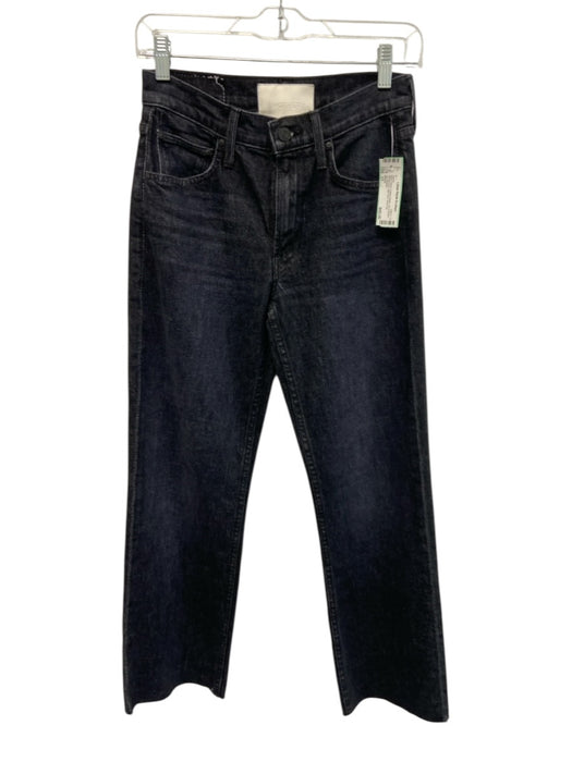Mother Size 23 Black Wash Cotton Denim Zip & Button Whiskering High Rise Jeans Black Wash / 23