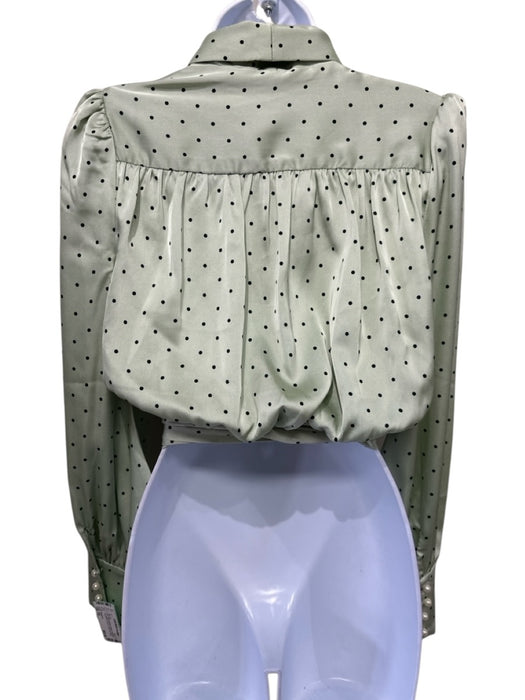 Vita Grace Size XS Matcha Green & Black Polyester Long Balloon Sleeve Skirt Set Matcha Green & Black / XS
