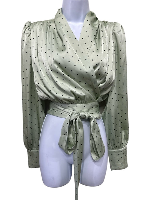 Vita Grace Size XS Matcha Green & Black Polyester Long Balloon Sleeve Skirt Set Matcha Green & Black / XS
