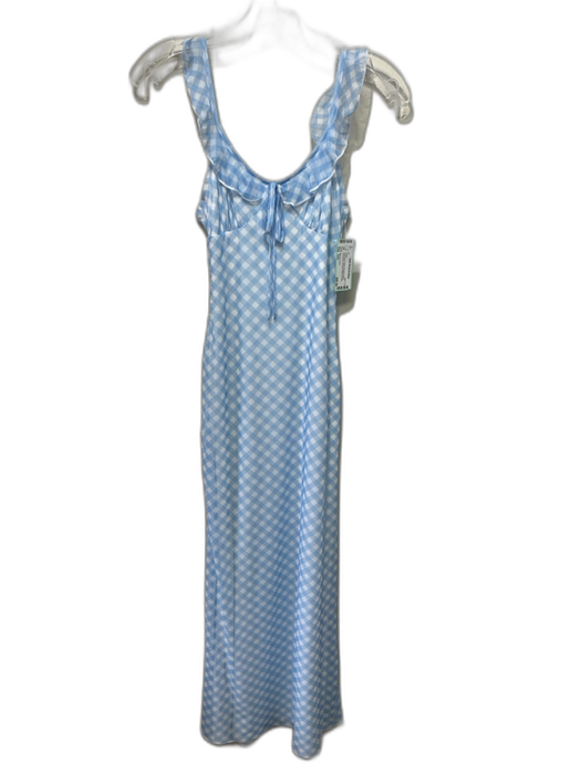 More To Come Size XXS Light blue & white Polyester Blend Sleeveless Dress Light blue & white / XXS