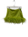 Naked Wardrobe Size XS Light Green Polyester Feather Trim Mini Skirt Light Green / XS