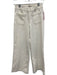 Mersea Size 24 White Cotton Blend tan trim Front Pocket Wide Leg Jeans White / 24