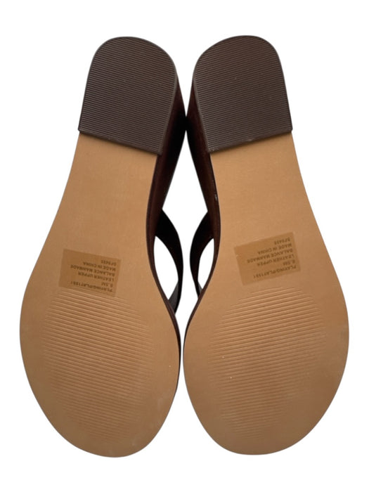 Steve Madden Shoe Size 6.5 Brown Suede & Leather Thong Wedge Heels Brown / 6.5