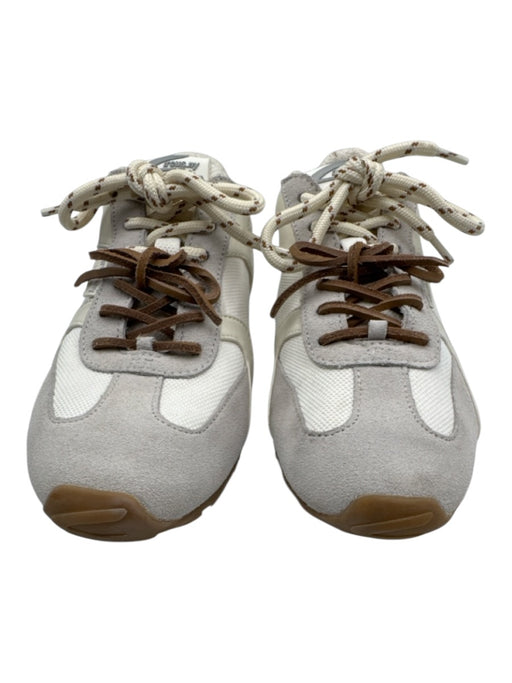 Sam Edelman Shoe Size 7 White & Gray suede & polyester Double Laces Heels White & Gray / 7