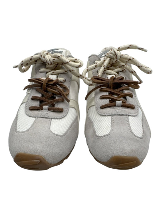 Sam Edelman Shoe Size 7 White & Gray suede & polyester Double Laces Heels White & Gray / 7