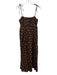 Beach Riot Size XS Brown & Cream Cotton Blend Square Neck Tie Shoulder Dress Brown & Cream / XS