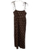 Beach Riot Size XS Brown & Cream Cotton Blend Square Neck Tie Shoulder Dress Brown & Cream / XS