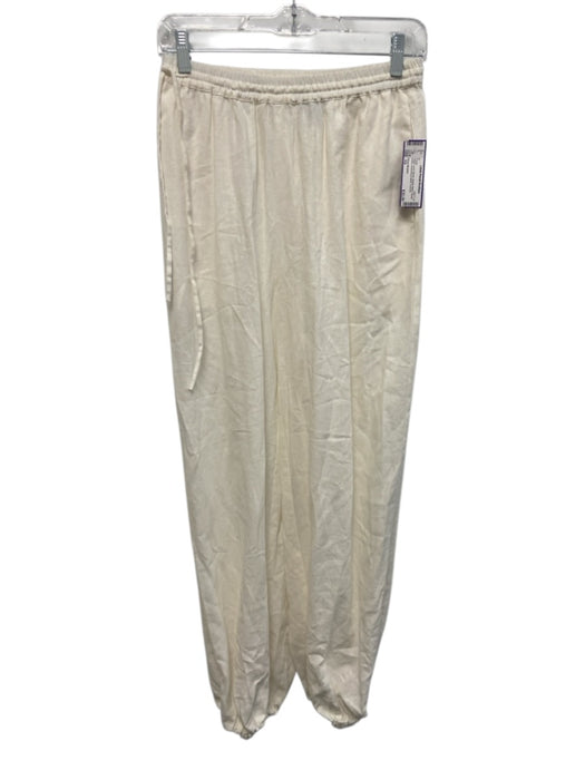 Steve Madden Size XS White Linen Blend Elastic Waist Elastic Ankle Pockets Pants White / XS