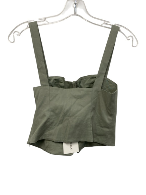 Good American Size XS Green Tencel Blend Hook Closure Sleeveless Top Green / XS