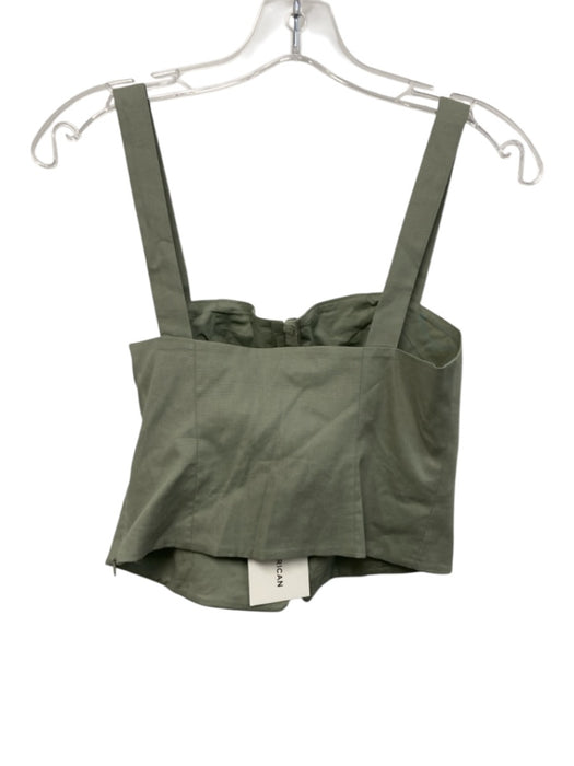 Good American Size XS Green Tencel Blend Hook Closure Sleeveless Top Green / XS