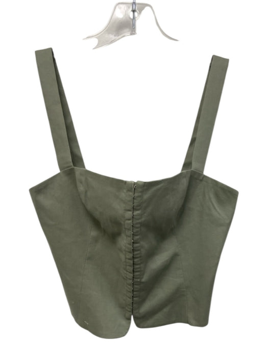 Good American Size XS Green Tencel Blend Hook Closure Sleeveless Top Green / XS