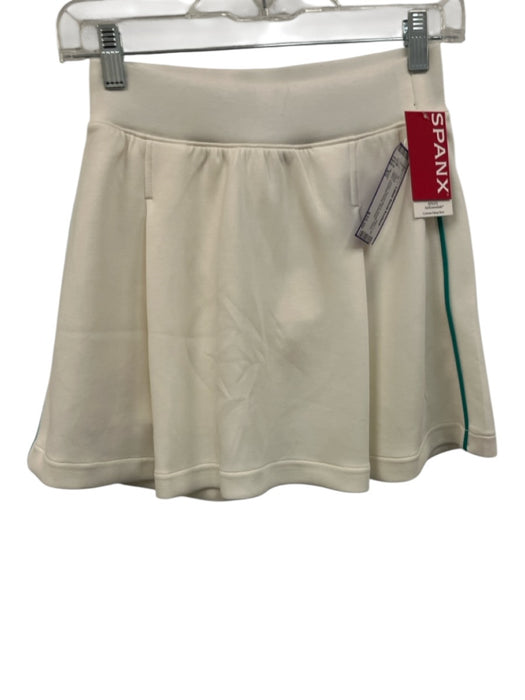 Spanx Size XS Ivory Tencel Blend Elastic Waist Mini Contrast Piping Skirt Ivory / XS