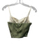 Ten Aritzia Size 00 Green & Cream Poly Blend Zip Back Top Green & Cream / 00