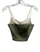 Ten Aritzia Size 00 Green & Cream Poly Blend Zip Back Top Green & Cream / 00