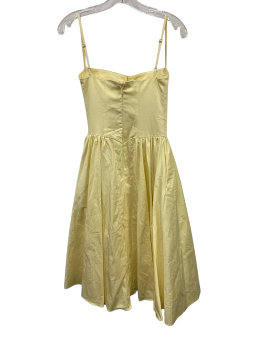 Oh Pretty Size XS Pastel Yellow Cotton Blend Adjustable Strap Corset Midi Dress Pastel Yellow / XS