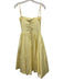 Oh Pretty Size XS Pastel Yellow Cotton Blend Adjustable Strap Corset Midi Dress Pastel Yellow / XS