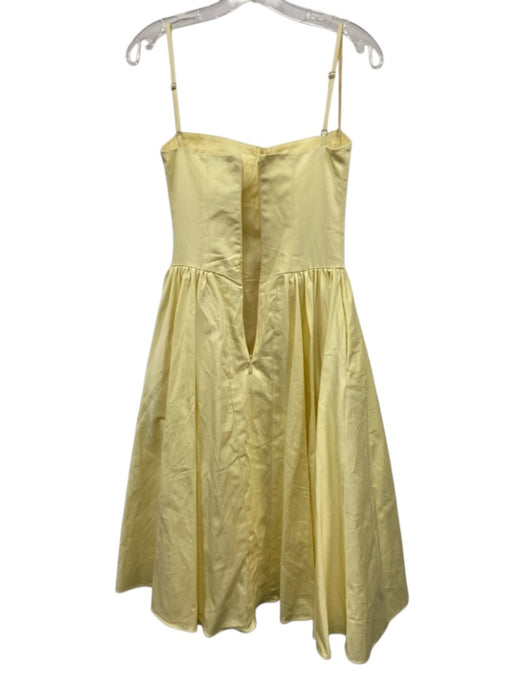 Oh Pretty Size XS Pastel Yellow Cotton Blend Adjustable Strap Corset Midi Dress Pastel Yellow / XS