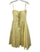 Oh Pretty Size XS Pastel Yellow Cotton Blend Adjustable Strap Corset Midi Dress Pastel Yellow / XS