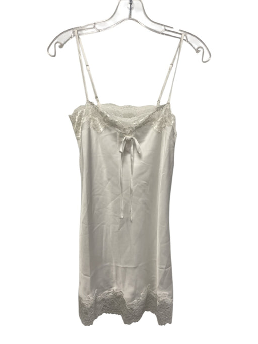 Show Me Your Mumu Size XXS White Nylon Blend Lace Trim Mini Bow Applique Dress White / XXS