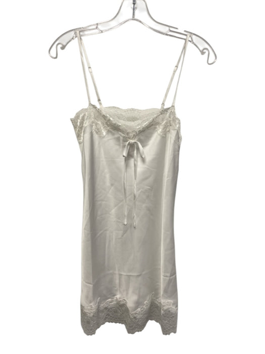 Show Me Your Mumu Size XXS White Nylon Blend Lace Trim Mini Bow Applique Dress White / XXS